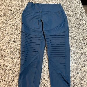 Womens aerie blue moto leggings size large